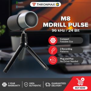 THRONMAX M8 Pulse Noise Cancelling Streaming 96Khz USB Condenser Microphone for Laptop MAC Windows Cardioid Studio Recording Vocals Voice OversBroadcastYouTube Videos (Black)