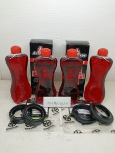 SEAL AS SHOCK SEPASANG+SEAL TUTUP ABU+OLI 2PASANG KAWASAKI NINJA 150R/RR/SS/KLX 150 D-TRACKER ORIGINAL