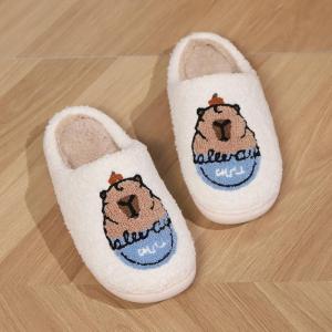 Casual Fluffy Slippers Women House Flat Cute Cartoon Designer Platform Winter Shoes Girls Home Fashion Popular Footwear Big Size