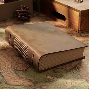 Vintage Leather Embossed Sketchbook Handmade Journal Writing Notebook with Blank Paper for Daily Record Sketch & Artist