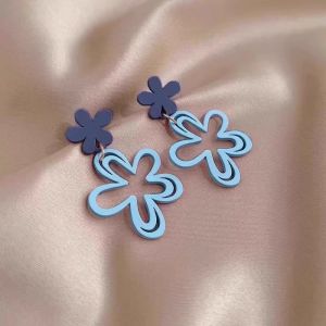 Blue Floral Hollow out Ear Cuff Elegant Simple Ear Studs Fashionable New Design Ear Jewelry Alloy/Dipped Silver/Dipped Gold