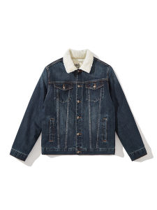 Lamb Velvet Thickened Mens Denim Jacket Warm Autumn Winter Vintage Workwear Coat Fur Collar Cotton Clothes Fashion Urban Style