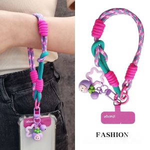 Short mobile phone lanyard wrist ring strap mens and womens outdoor travel color-matching woven hand-held lanyard shell cover sturdy