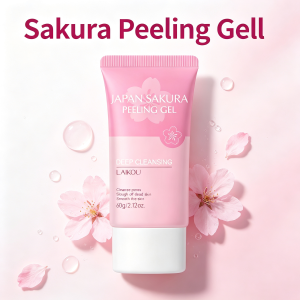 LAIKOU Sakura Peeling Gel 60g Gentle Facial Exfoliator Clear Texture Clean Pores Smooth Skin Daily Skin Care