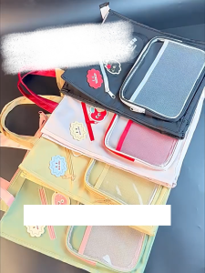 Tutoring Bag Handbag Lightweight Canvas Tote Bag Book Bag Hook Loop Portable Large Capacity 32*36*15CM