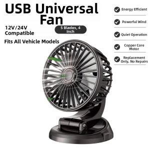 Powerful Quiet Car Fan Dual Head USB