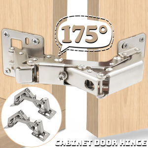 Slotless Bản lề cửa tủ 175 ° đồ nội thất cửa tủ qua bản lề lỗ miễn phí cửa sổ hộp gỗ bản lề phẳng đồ nội thất gia đình phụ kiện ngũ kim