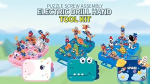 [203 chi tiết kèm khoan] Bộ đồ chơi kỹ sư lắp ráp  - đồ chơi vặn ốc vít máy khoan điện cho bé từ 3 tuổi. Đồ Chơi Trí Tuệ Thông Minh Cho Bé