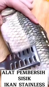 AXNAT Alat Pembersih Sisik Ikan Stainless Steel Anti Karat Fish Scale Skin Remover Scraper Serutan Pengupas Penghilang Kulit Peeler Serut Kupas Sisik Anti Berantakan Tebal Kerokan Kerikan PR169