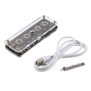 4 Digit IN-8 Nixie Glow Tube Clock IN8 with LED Backlight Alarm Clock Retro Clock