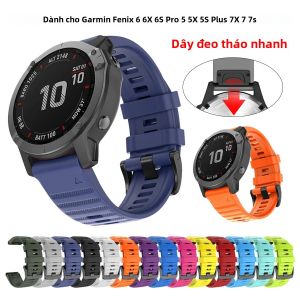 Dây Đeo Đồng Hồ Thông Minh Silicon 22/26mm Dây Đeo Phát Hành Nhanh Cho Garmin Fenix 6/6S/7/7X/5/5S/3HR/955 Tương Thích Với Dây Đeo Cổ Tay Fenix7X Fenix7