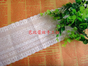 Vải Thêu Viền Ren Rỗng DIY Vải Cotton Viền Sóng Đôi Cho Rèm Cửa Và Bàn Ăn Trung Quốc Đại Lục Vải Thêu Viền Ren Trắng