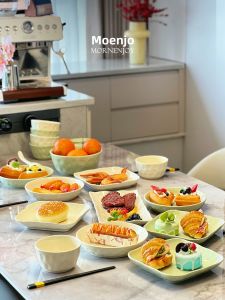 mornenjoy | Glaze-Undercolor Creamy Style Ceramic Dining Set