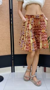 กางเกงกระโปรงขาสั้น กางเกงขาสั้นผู้หญิง ลำลอง เอวยางยึดกระชับ ผลิตจากผ้าฝ้าย ลวดลายสดใส สวยงาม ขนาดฟรีไซส์ ใส่สบาย คลายร้อน