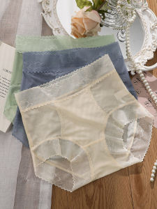 กางเกงชั้นในลูกไม้เอวสูงไร้ตะเข็บสำหรับผู้หญิง กางเกงชั้นในเซ็กซี่กระชับหน้าท้อง กางเกงขาสั้นทรงสามเหลี่ยม ผ้าไนลอน ฤดูร้อน 2023
