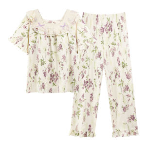 Bộ đồ ngủ MiiOW vải cotton mỏng có đệm ngực kiểu công chúa dễ thương