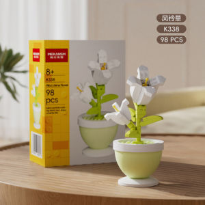 Building blocks flower pots roses sunflowers carnations micro-grained childrens educational assembly toy ornaments