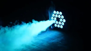 Mesin asap panggung 900W LED RGB alat fogging Disko lampu sorot panggung portable asap warna warni