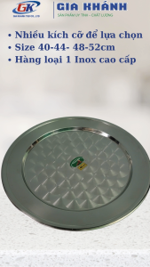 mâm ăn cơm mâm inox Mâm vành inox loại 1 kích thước 40cm44cm48cm52cm56cm