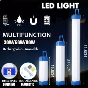 Lampu neon led 30W 60W 80W Senter Darurat Gantung Kemping Camping Light Bar Emergency