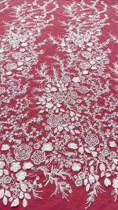 New African Lace Fabric 2026 Handmade Beaded Lace Fabric France Sequins Nigerian Embroidery Bridal Mesh Lace Fabric For Sewing