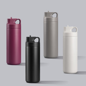 550ML Stainless Steel Insulated Cup Portable Thermos Cup Anti-drop Straw Water Bottle Outdoor Sport Insulated Water Bottle