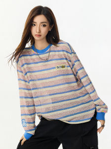 RickyisClown | Contrast Stripe Loose Breathable Long Sleeve T-Shirt
