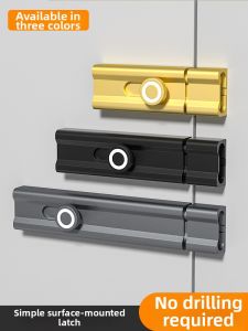 Door Lock Latch No Drilling Door Bolt Bedroom Bathroom Anti-theft