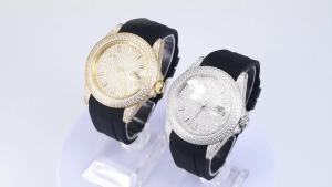 SEAKOSS 41mm Mens Automatic Mechanical Watch Hip Hop Iced Out Full CZ Diamonds 5ATM Sapphire Glass Luminous Calendar Wristwatch