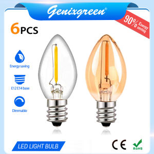 6 Packs E12 E14 LED Edison Bulb LED Dimmable Candelabra Filament Bulb C7 0.5W 220V 90% Energy Saving Lamp For Living Room