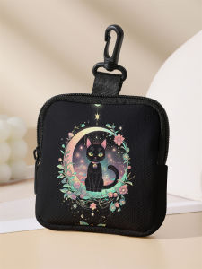 Large capacity coin wallets with black cat patterns digital printed coin wallets and storage bags are ideal choices for gifts
