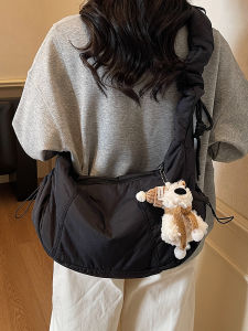 TANGKOU | Spacious Cloud Bag Cotton And Down Fabric Crossbody
