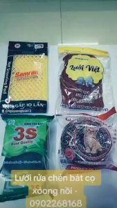 Lưới rửa chén bát cọ xoong nồi mềm mại bền dai siêu sạch