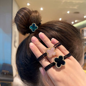 Fresh Clover Head Rope South Korea Mori Temperament Hair Band Simple Rubber Band Female Hair-Binding Fancy Hair Ring Hair Accessories