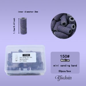1/2 Box 3mm Nail Sanding Bands 150/240/320/400 Grit Mini Nail Drill Bit Electric Nail File Accessory Polishing Manicure Tool