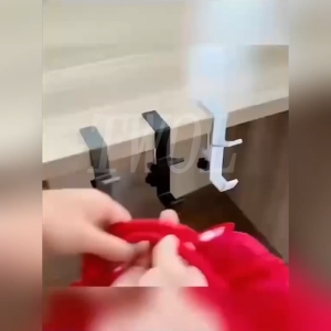 TWOL SHOP stock no.048，1pcs Desk Side Double Hooks Hanging Rack - Preferred Detachable Punch-Free - School Office Storage Tool