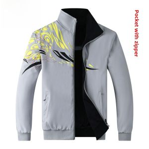 Trendy Men's Jacket: Double-Sided Wear Polyester for Spring & Autumn