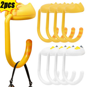 Polocat Portable Cartoon Cat Bag Hook Space Saving Storage Accessories Desk Side Hooks Adjustable Desktop Storage Rack