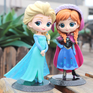 Bandai | Princess Q Elsa Anna Figures PVC Model Doll Action Collection Figurine Toy for Children Gift desktop Ornament