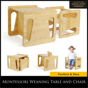 Montessori Weaning Table And Chair Set For Toddler and Baby Handmade Solid Wood Design For Children Age 1-5
