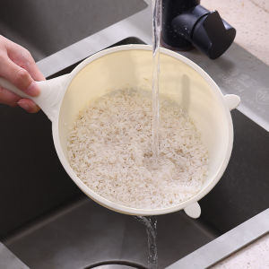 Rice artifact home multifunctional kitchen plastic hands-free washing rice washing spoon colander drain vagetanle basket sink