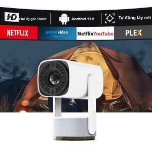 Máy Chiếu Android 1080P Native Tích Hợp Bluetooth WiFi Di Động Dùng Cho Cắm Trại Chỉnh Keystone Điện Tử Độ Phân Giải 1920x1080dpi Đèn LED