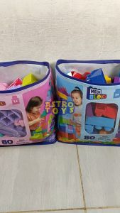 Mega Bloks Fisher Price Building Block 60pcs & 80pcs / Mainan Edukasi Puzzle Anak Balok Susun Besar