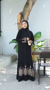 GAMIS ABAYA ARAB WANITA HITAM 1002 PREMIUM