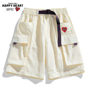 CHARLES JANGS HAPPY HEART | Heart Pink Work Style Shorts Loose and Quick Drying for Summer