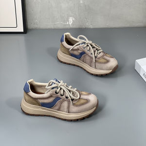 Ladies Retro Gag Leather Shoes Thick Bottom Breathable Deqin Shoes Autumn New Soft Bottom Casual Single Shoes Slip-On Fashion