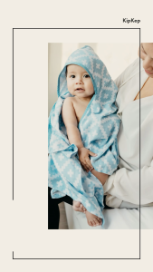 KipKep Newborn Baby Blenker Hooded Towel | Kids Cotton Bath Towel | Absorbent | Hood Swimming Towel