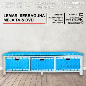RAK LACI 3 SUSUN SAMPING MEJA TV ROTTAN SINTETIS MOTIF RANTAI / LACI PENYIMPANAN BARANG / BOX SINTETIS SERBAGUNA TERBARU 2023 Ukuran P128 X L37 X T35