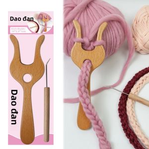 Lớn 19Cm Gỗ Đan Dĩa Handmade Len Hoa Dĩa May Dụng Cụ Tre Đan Dĩa