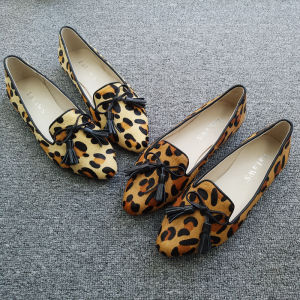Leopard Pattern Suede Pointed Toe Shallow Shoes